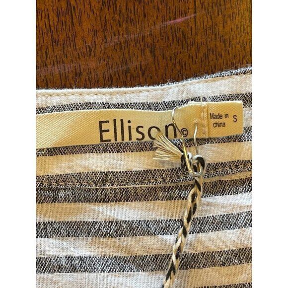 Ellison Blue And‎ White Striped Cotton Bell Sleeves Button Front Blouse Size S - Picture 9 of 13